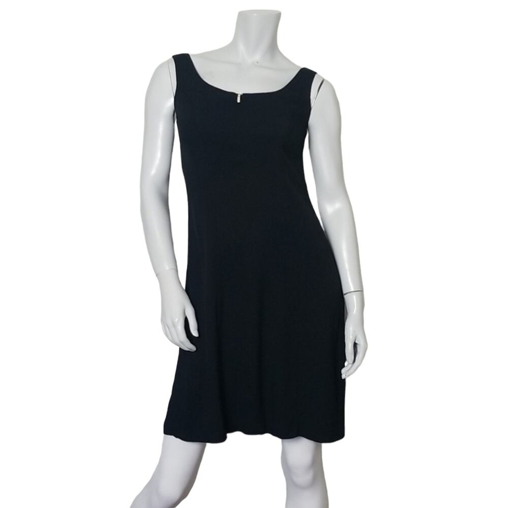 Onyx Nite By Wendye Chaitin Size 6 Dress Black Vintage Midi Cocktail Sleeveless